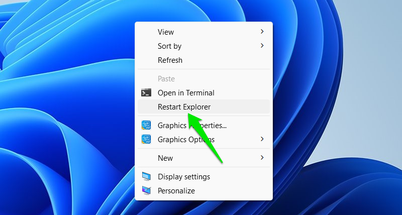 Restart Explorer Context Menu Entry