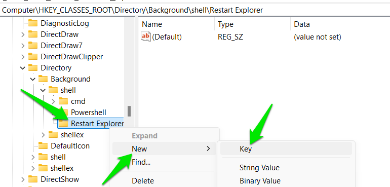 Restart Explorer New Key
