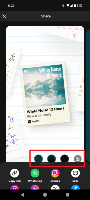 Changing Spotify Playlist sharing preview in Android app. 