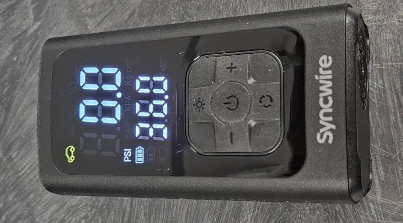 Syncwire display turned on.