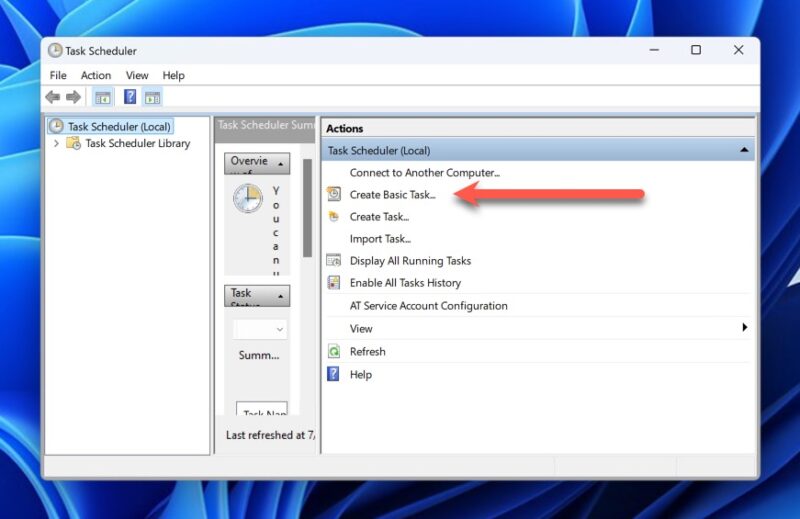 Task Scheduler Windows Create Basic Task
