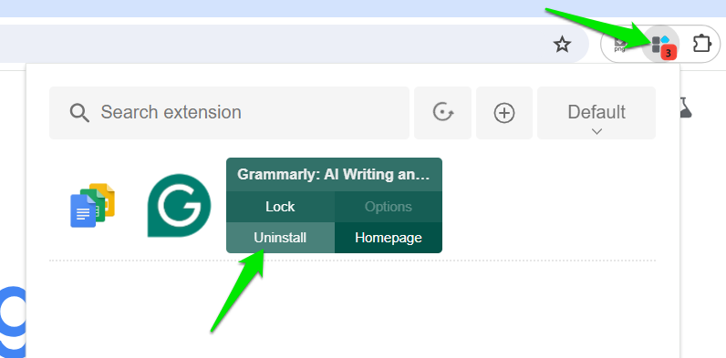 Uninstall With Extension Manager