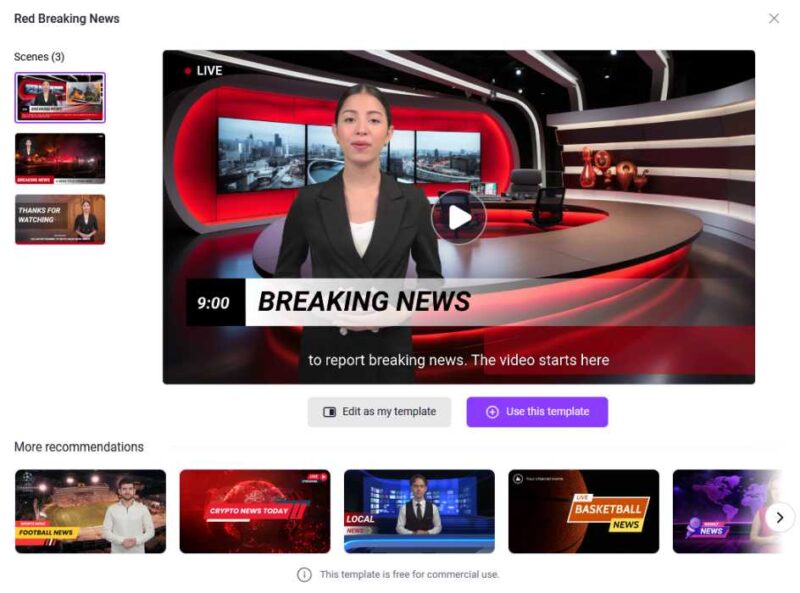 Vidnoz Ai Choose Template