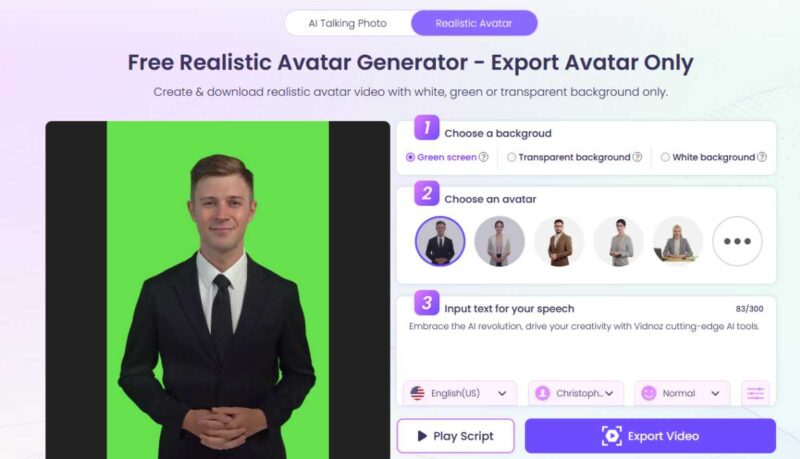 Vidnoz Ai Export Avatar Only