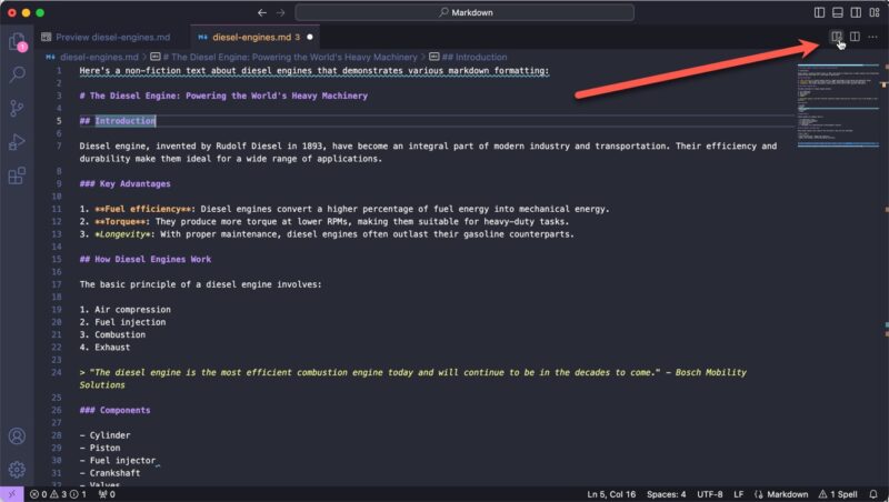 Vscode Button To Preview Markdown Document