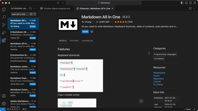 Vscode Markdown All In One