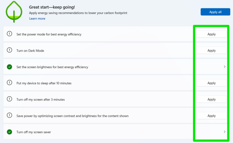 Windows Battery Enhancements