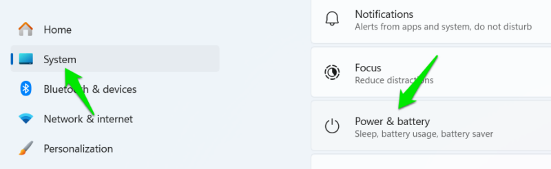 Windows Battery Settings