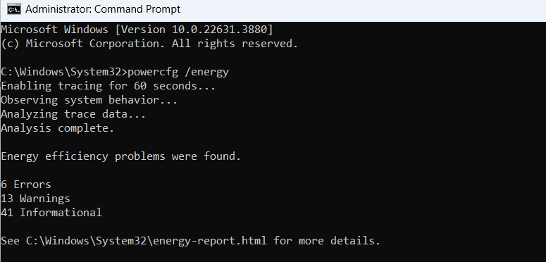 Windows Power Configuration Check