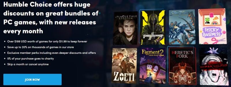 Xbox Game Pass Alternatives Humble Choice Bundle