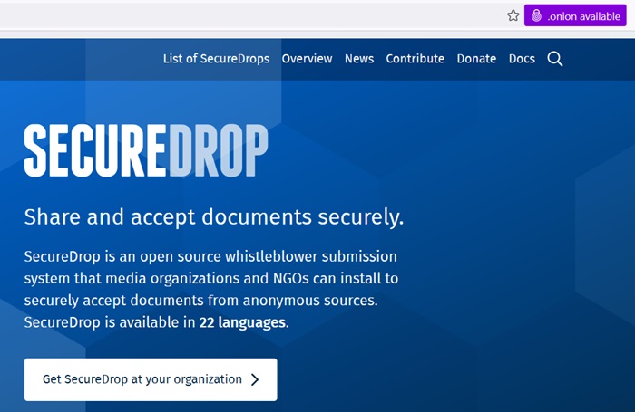 Onion available status for regular websites on the Tor browser.