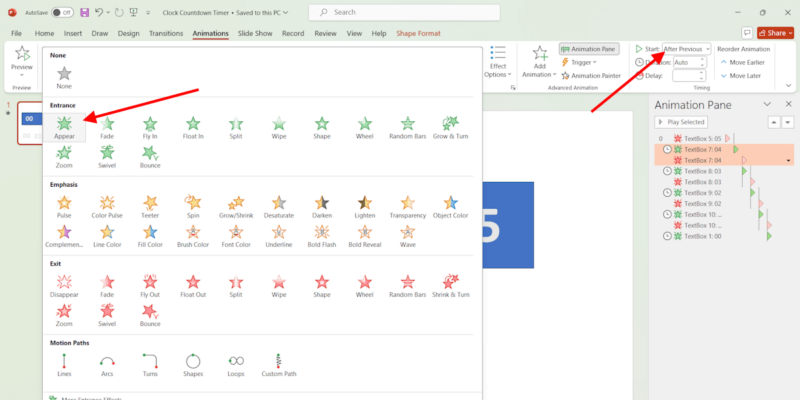 Add Appear Animation After Previouos