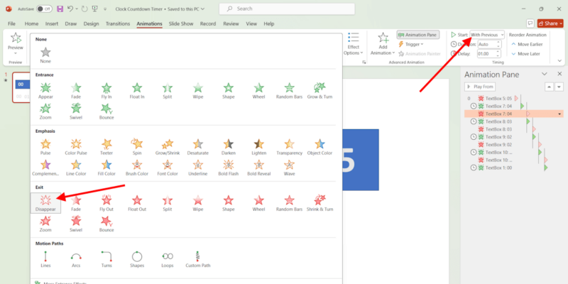 Add Disappear Animation With Previouos