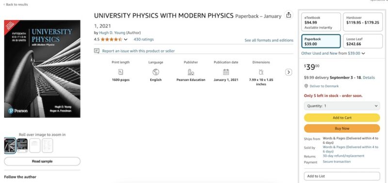 A shopping page for a book on Amazon