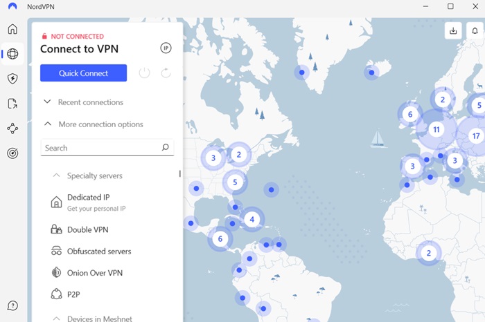 NordVPN with it speciality servers such as Onion over VPN, Double VPN, P2P.