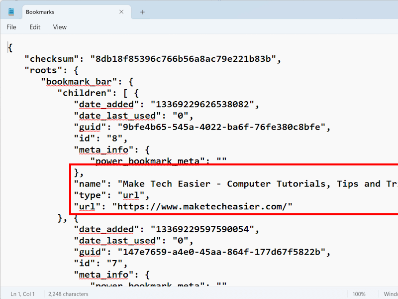 Bookmarks File Google Chrome