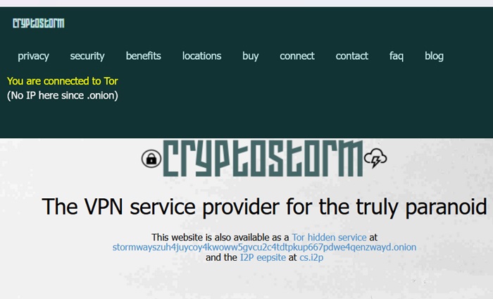 Cryptostorm, an Onion-based VPN service.