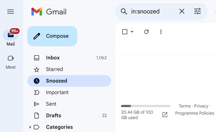 A Gmail inbox after logging into the account falls under the scope of deep web.