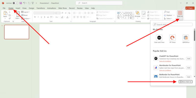 Find Add Ins In Powerpoint