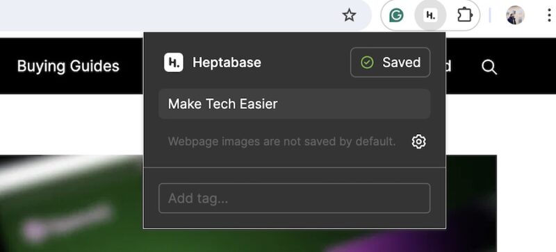 The Heptabase Web Clipper in Google Chrome