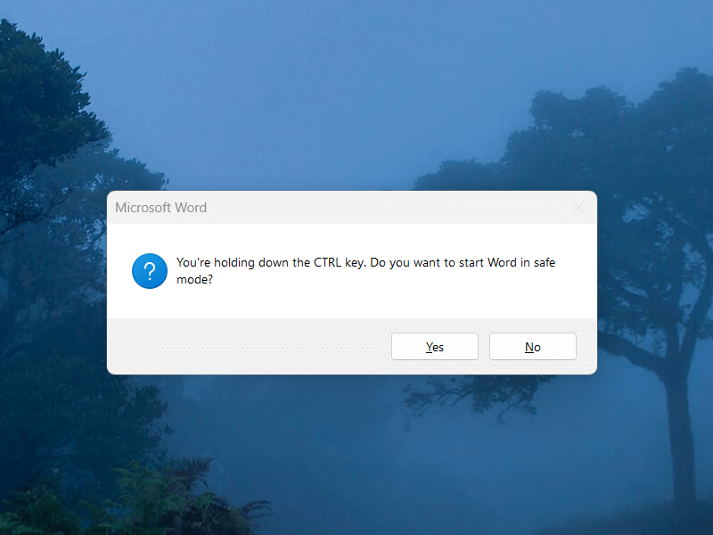 Open Word In Safe Mode