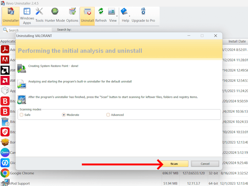 Scan Computer For Residue Files Revo Uninstaller