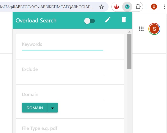 Overload Search, an extension for advanced search filtering.