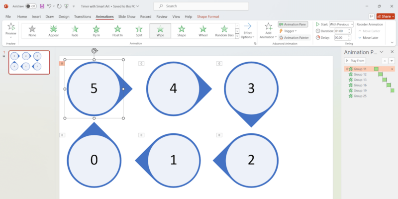 Smart Art Countdown Timer Powerpoint
