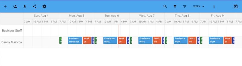 The TeamCal Extension for Chrome With Different Google Calendars in View