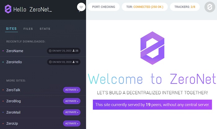 ZeroNet and its network of anonymous website, email, blog and chat tools.
