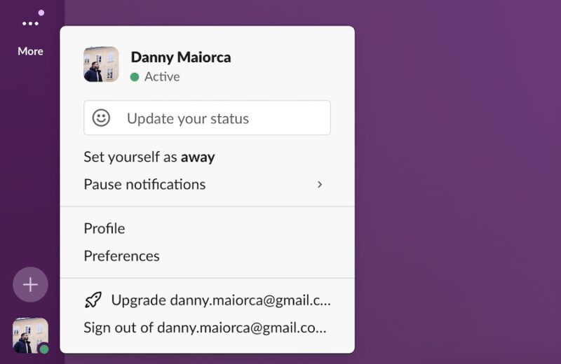 go to your status in the slack app