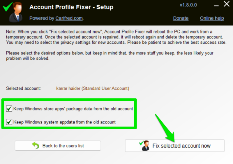 Account Profile Fixer