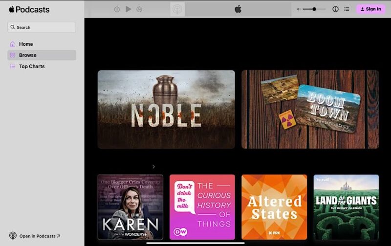Apple Podcasts Web Browse Shows