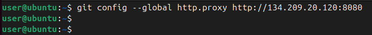 Applying proxy to Git in Ubuntu terminal.