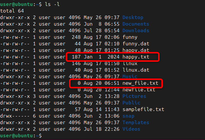 listing all the files with their modification time.