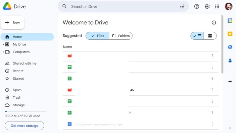 Using Google Drive to storage files.