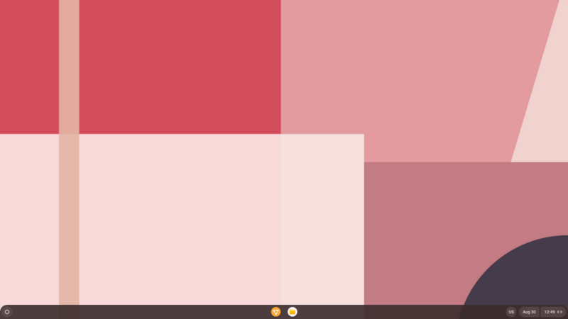 A screenshot showing the default desktop on OpenFyde.