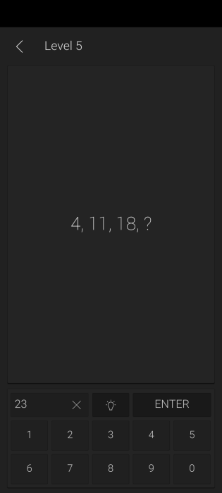 Solving math puzzle in Math Riddles app on Android.