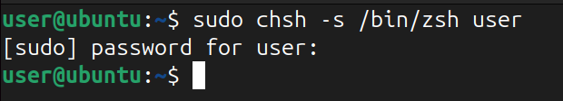 changing another user shell using chsh command