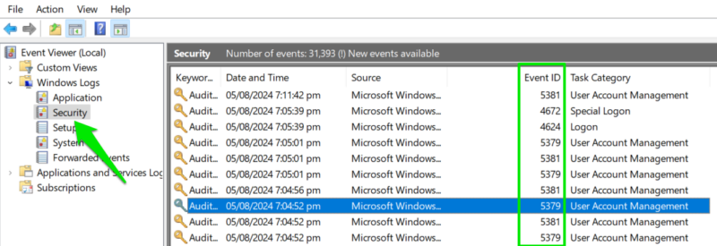 Check Event Viewer