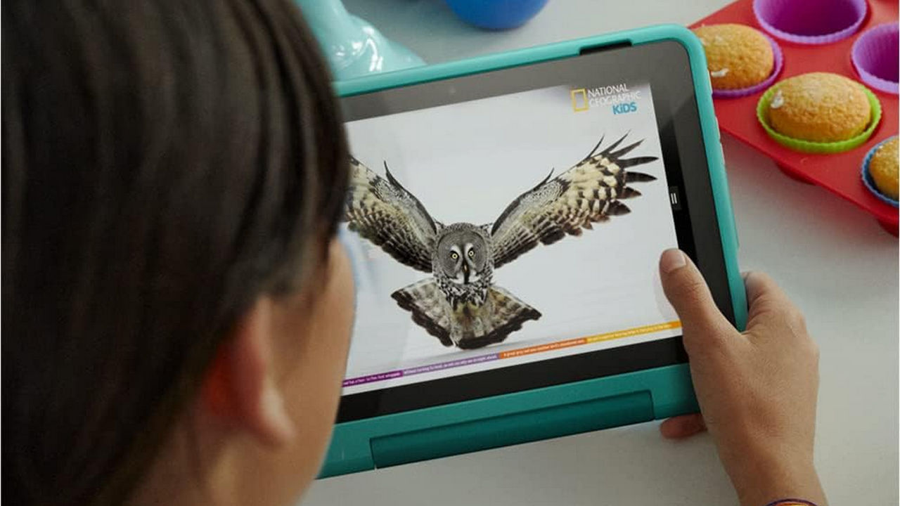 Child Using Amazon Fire Tablet