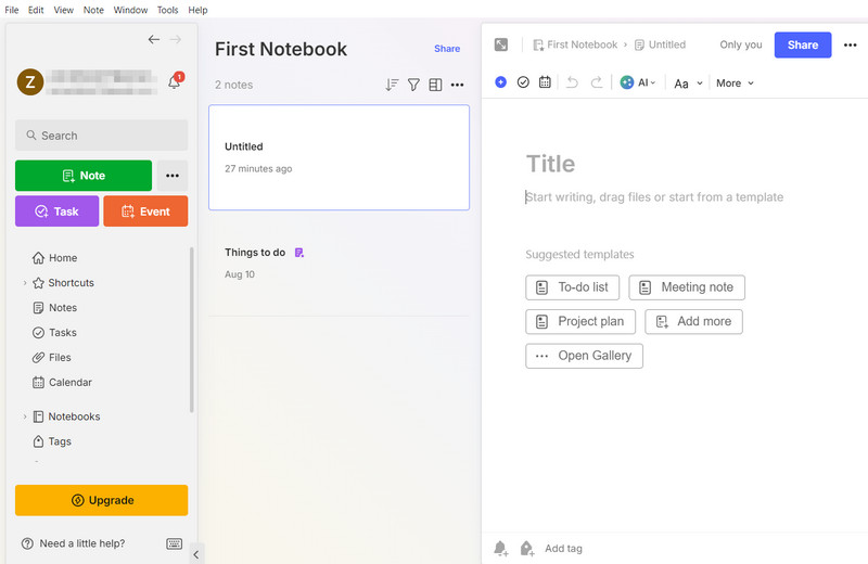 Creating A Notebook In Evernote
