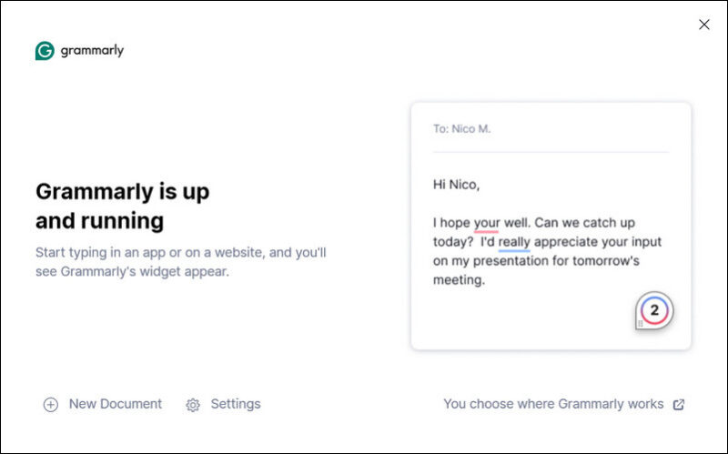 Grammarly homepage