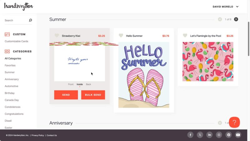 Handwrytten Postcards