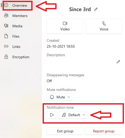 Steps to set custom Notification Tone for Group on Whatsapp Web