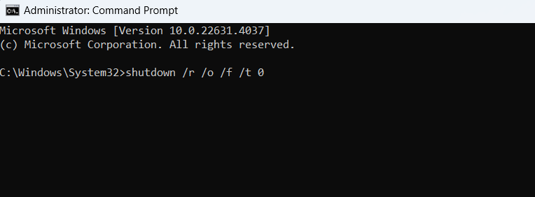 Open Windows recovery environment through Command Prompt