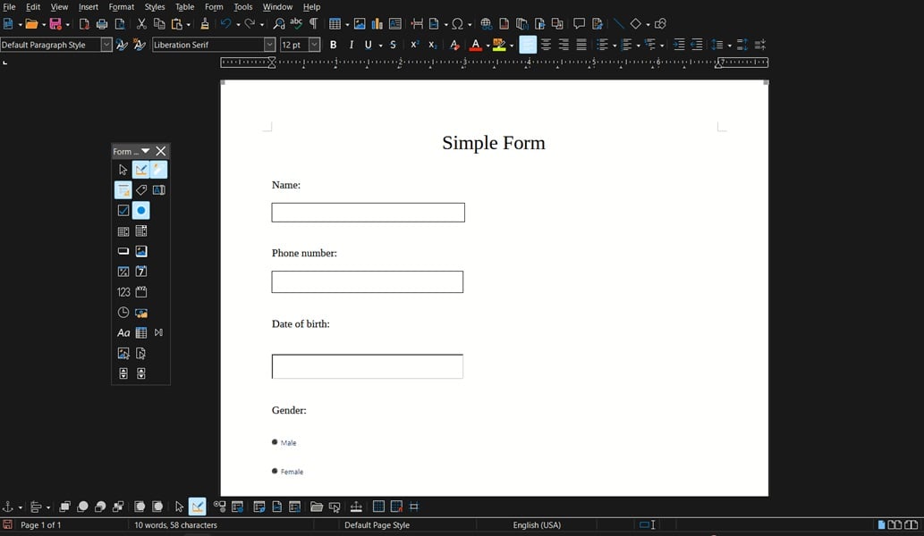 How to Create a PDF With Fillable Forms in LibreOffice - Make Tech Easier