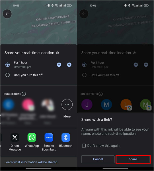 Sharing Location With A Non Google User