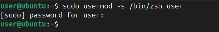 changing default shell to another shell using usermod command