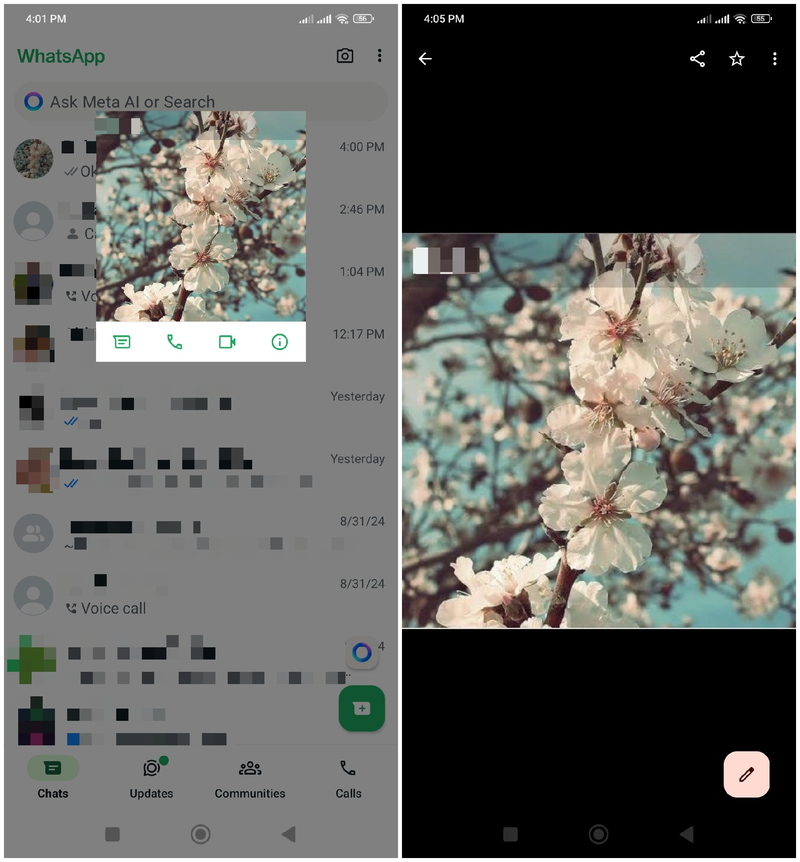 Profile photo smaller preview with a cropped version